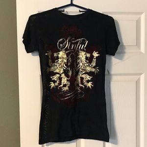 Black sinful burnout tee